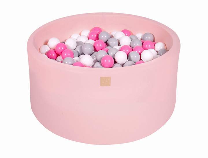 Ballenbak Rond 300 ballen 90x40 cm Licht Roze: Grijs, Wit, Licht Roze