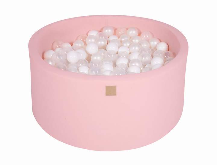 Ballenbak Rond 300 ballen 90x40 cm Licht Roze: Wit, Roze, Wit, Transparant, Parel Wit