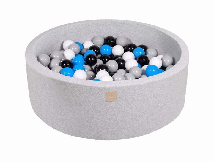 Ballenbak Ronde 200 ballen 90x30 cm Licht, Grijs: Wit, Blauw, Zwart, Grijs